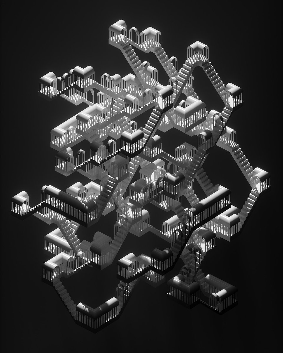 In Transit III

#transit #ascending #descending #loop #repetition #infinite #steps #stairs #art #digitalart #blackandwhite #cgi #render