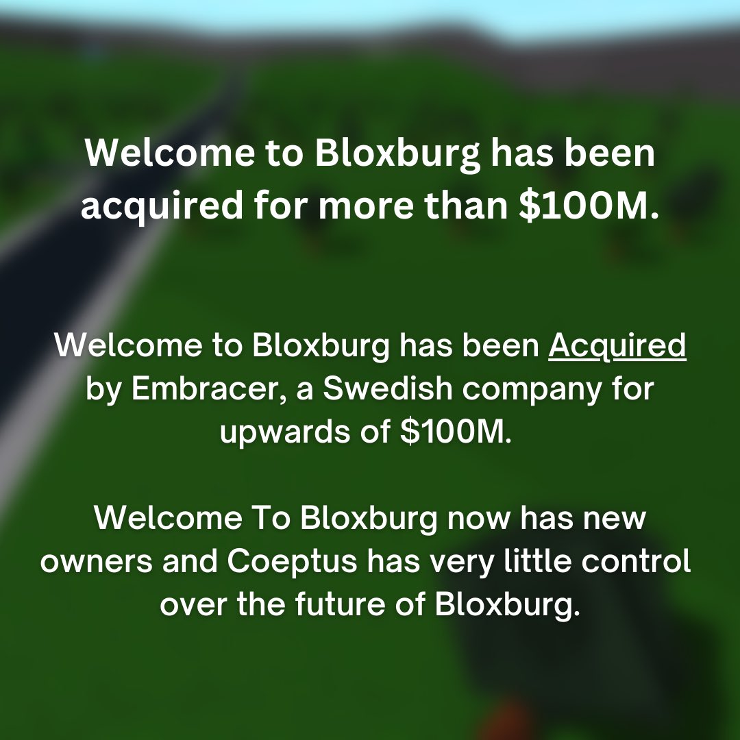 BLOXBURG SOLD FOR $100M (ALL INFO)