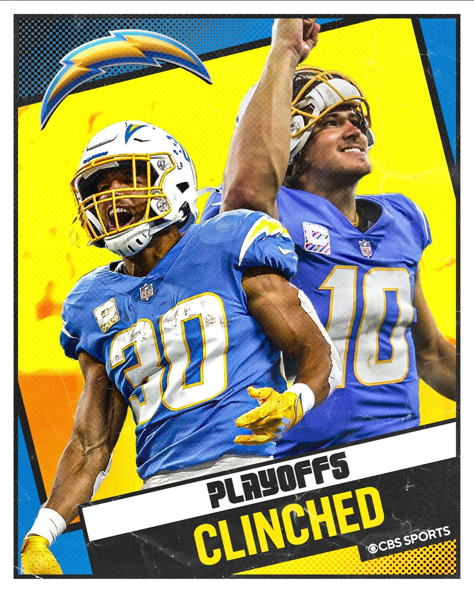 NFLonCBS's tweet image. The Chargers have punched their ticket to the playoffs.