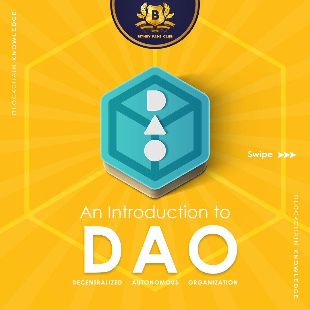 BitneyFansClub's tweet photo. A DAO or decentralised autonomous organisation is a system of coded rules that determine the actions a decentralised organisation will take. Letβs take a closer look at what DAOs are and how they work.
#BITNEY #BitneyFoundation #BFC #Bitney168 #blockchain #NFT #defi #BTC #ETH https://t.co/xP9sbLXku9