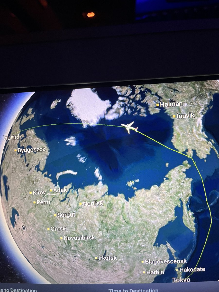 izl3's tweet photo. ロシア上空を飛べないから遠回りになってふざけんなって思ってたけど、北極点近くで機内からオーロラが見えたからむしろめっちゃラッキーだった https://t.co/QZGSlkS2z6