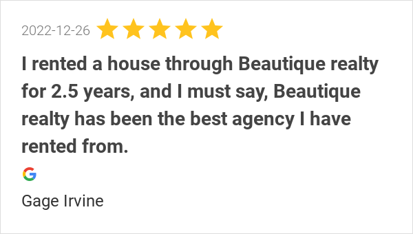 BeautiqueRealty's tweet photo. New 5.0-star Review: "I rented a house through Beautique realty for 2.5 years, and I must say, Beautique realty... https://t.co/eNz36j1EMJ