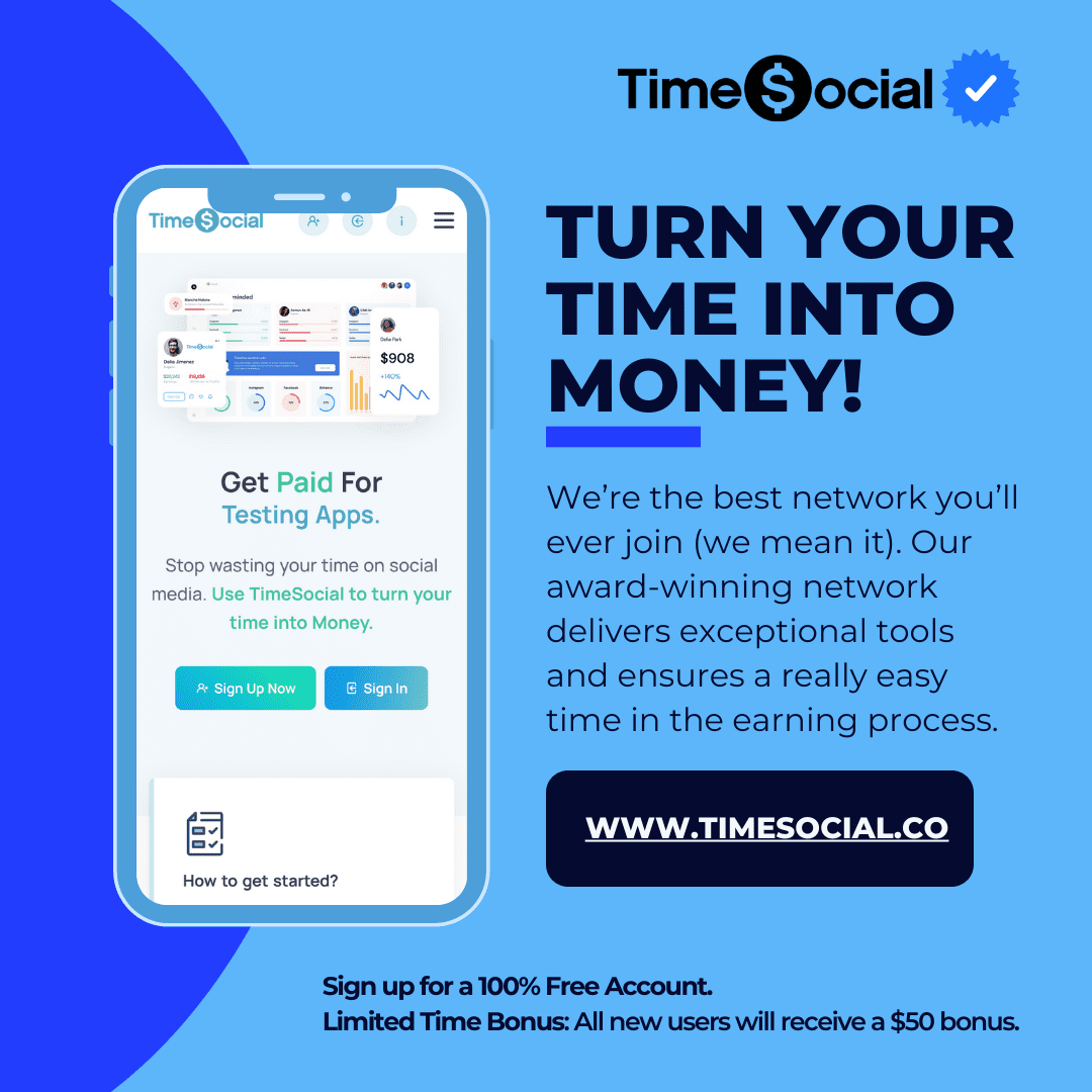 KRC1622's tweet photo. https://t.co/NsWVsDpLsB                                                         With TimeSocial earn $ daily. Turn your time into money. You get paid for app reviews, voicing your opinion &amp; using social media. Signup now for a $45 bonus! #timeismoney #makemoneyonline https://t.co/Y9ir3oQlLx