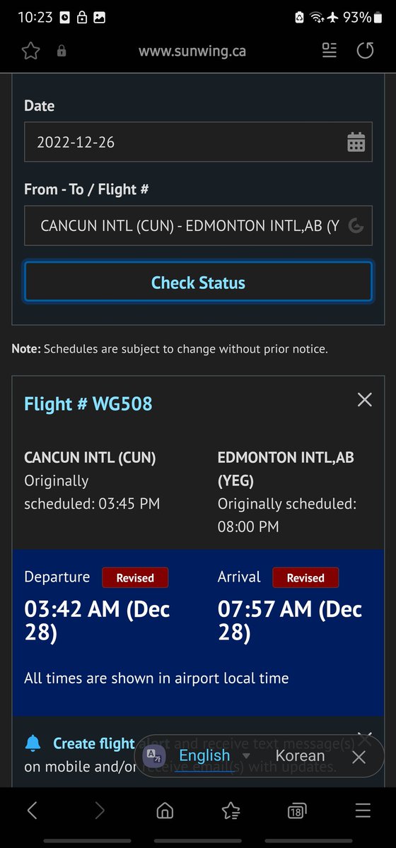 CraiggyOnly's tweet photo. @cherdeguz @SunwingVacay @OmarAlghabra Another guy says. Delayed to 3:42am on Dec 28. Have you checked? https://t.co/A3jxoev6Zs