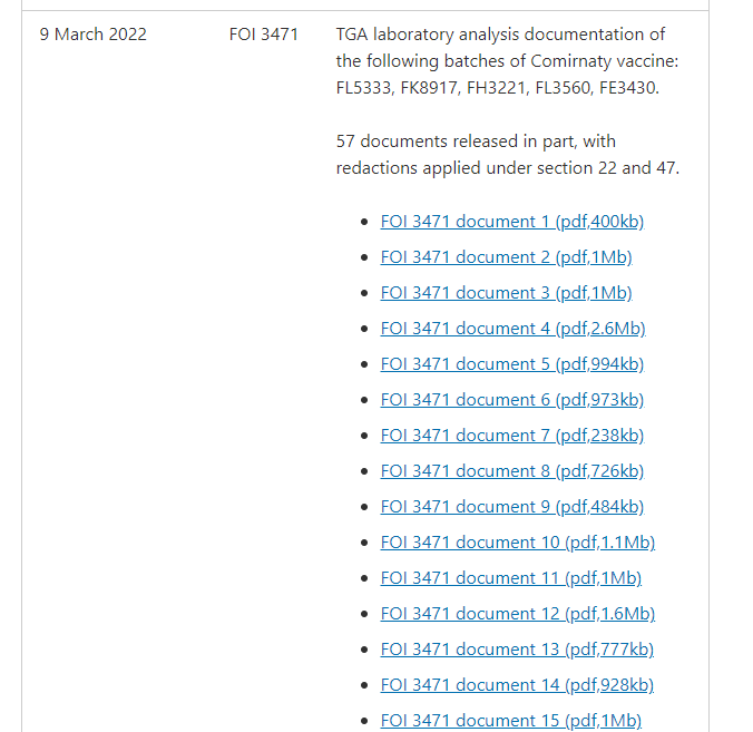 From FOI 3471 the requested primer sequences and Batch analysis of FK8917 (which no longer appears on the TGA's website) were rejected, but they did provide batch analysis of the other batches requested - of which two (of 4) appear on the 'death batch' list. What are the odds?