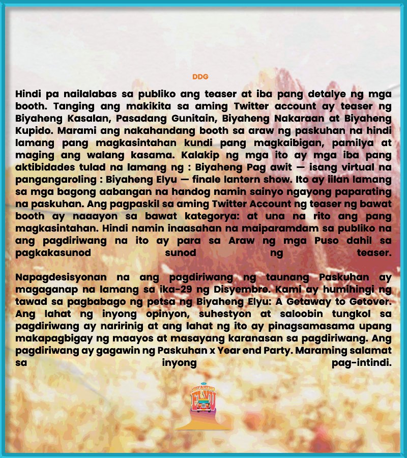 Narito ang pahayag ng organizers ukol sa lumalaganap na isyu. Pinapakiusapan namin ang lahat na basahin at unawain nang mabuti ang aming mensahe.