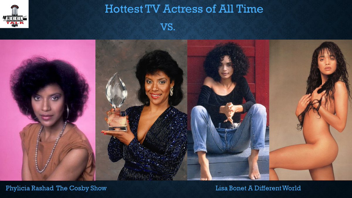 junior712's tweet photo. Reel Talk With the Director is live with the final battle of our Hottest TV Actress of All Time. The last battle for the title Phylicia Rashad (@PhyliciaRashad) from The Cosby Show vs her TV daughter Lisa Bonet from A Different World. Watch us live at https://t.co/LxZmoI416D https://t.co/I5uKrooS9d