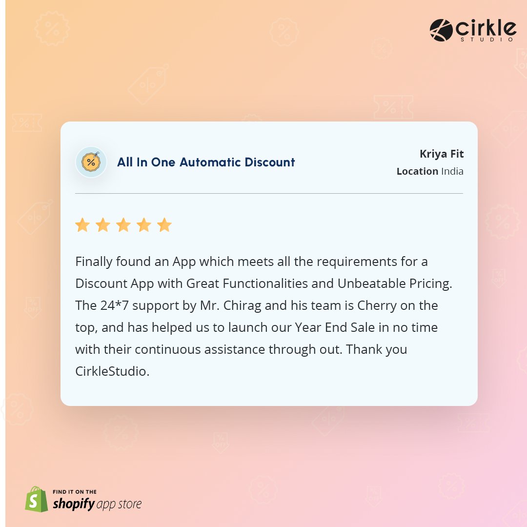 Hey Shopify Sellers! Are you looking for one single app for all your discounts &amp; offer creation?

Shopify user : "Finally found an App which meets all the requirements for a #DiscountApp"

Do more with discounts! All in One Automatic Discount.

(pure client review 👇♥)

#Shopify