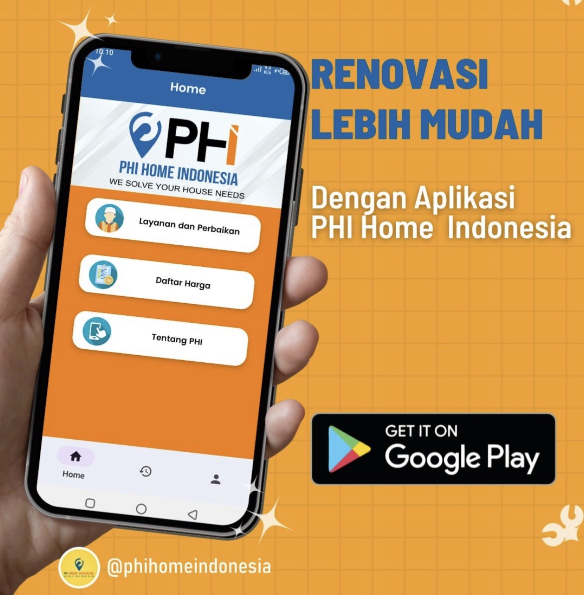 PhihomeID's tweet photo. Nggak perlu bingung cari kontak tukang, Nggak perlu takut salah pilih pemborong lagi.
Yuk Download &amp; Instal PHI Home sekarang.

#Phihomeindonesia 
#Phihome
 #jogja
#renovasirumah https://t.co/jer1Bc0vk3