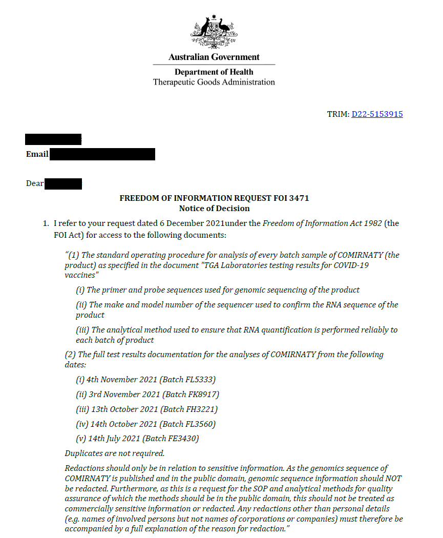 So any batch number that appears more than once is a red flag. The obvious ones are FL5333, FH3221 and 000062A. What are the odds that those batch numbers appear in a freedom of information request put in on the 6th December 2021, which was partially rejected?