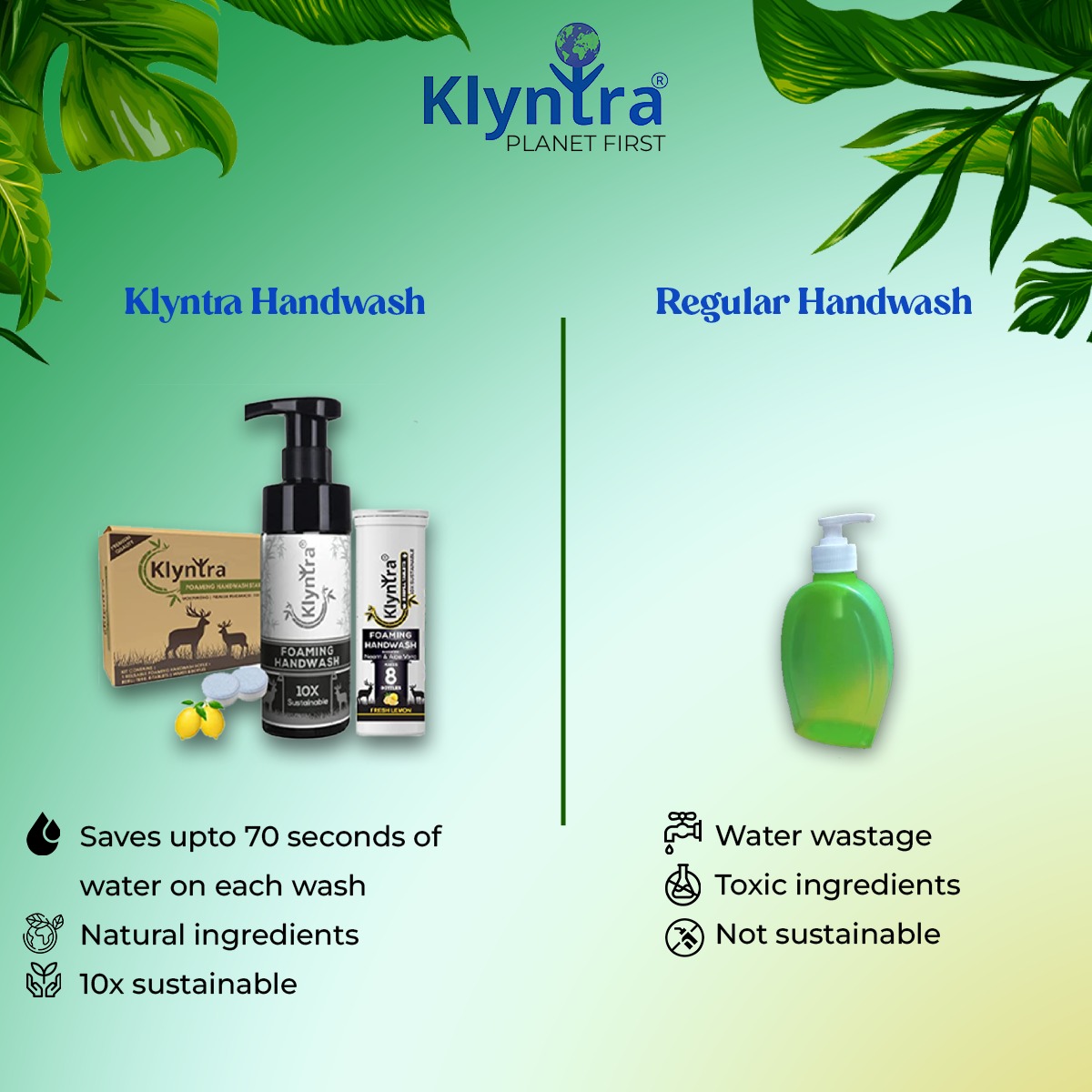 PlanetKlyntra's tweet photo. Say goodbye to wasteful liquid soap formats and hello to Klyntra's Foaming Handwash Tablets! 

Switch to a greener, 10X more sustainable handwashing routine today!

SHOP NOW: https://t.co/KC885G0Apz and https://t.co/FuapGpDBCy
.
.

#klyntra #planetklyntra #shopnow #sustainable https://t.co/eKAd4wRb5H