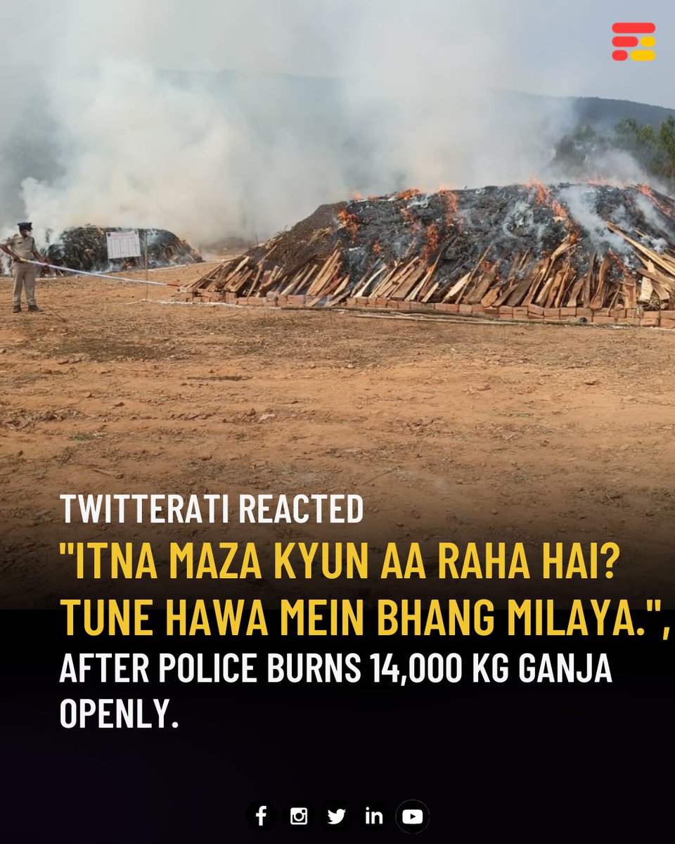 The ganja, which had been recovered in several incidents over the previous 30 years, was burned in the NTR district in front of Vijayawada Police Commissioner Kanthi Rana Tata, according to news agency ANI.
#feedmile #Vijayawada #Ganja #Twitter #VijayawadaPolice  #AndhraPradesh