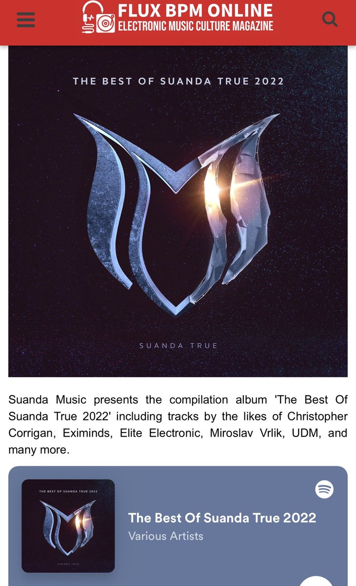 FluxBpmOnline's tweet image. COMPILATION: The Best Of @suandamusic #SuandaTrue 2022 fluxbpmonline.blogspot.com/2022/12/compil… #upliftingtrance #trancemusic @RomanMesser @Onemixradio @1mixTrance #HappyNewYear2023