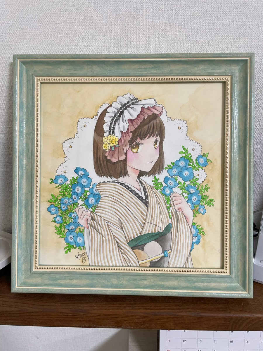 「和ロリちゃん二人目ウォーターフォード細目/水彩色鉛筆/シャープペンシル#アナログ」|sheepD🐑5/5ティア「き52a」のイラスト