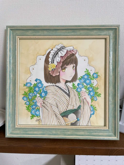 和ロリちゃん二人目ウォーターフォード細目/水彩色鉛筆/シャープペンシル#アナログ絵#水彩色鉛筆#しーぷのアナログ 