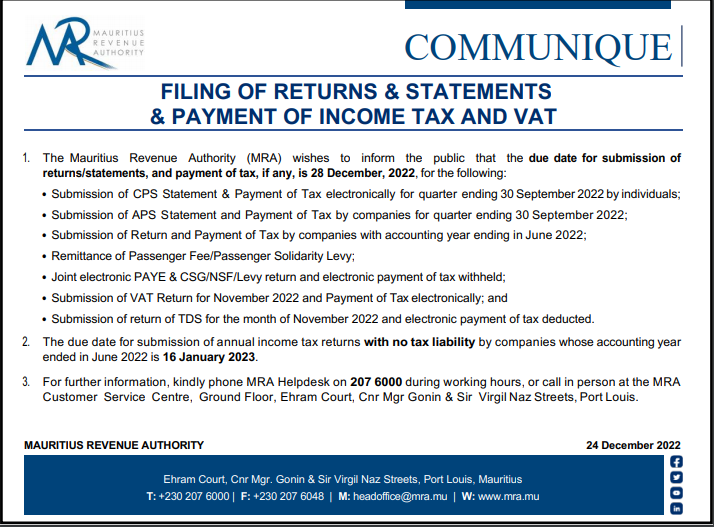 MRA on Twitter "MRA_services FILING OF RETURNS & STATEMENTS & PAYMENT