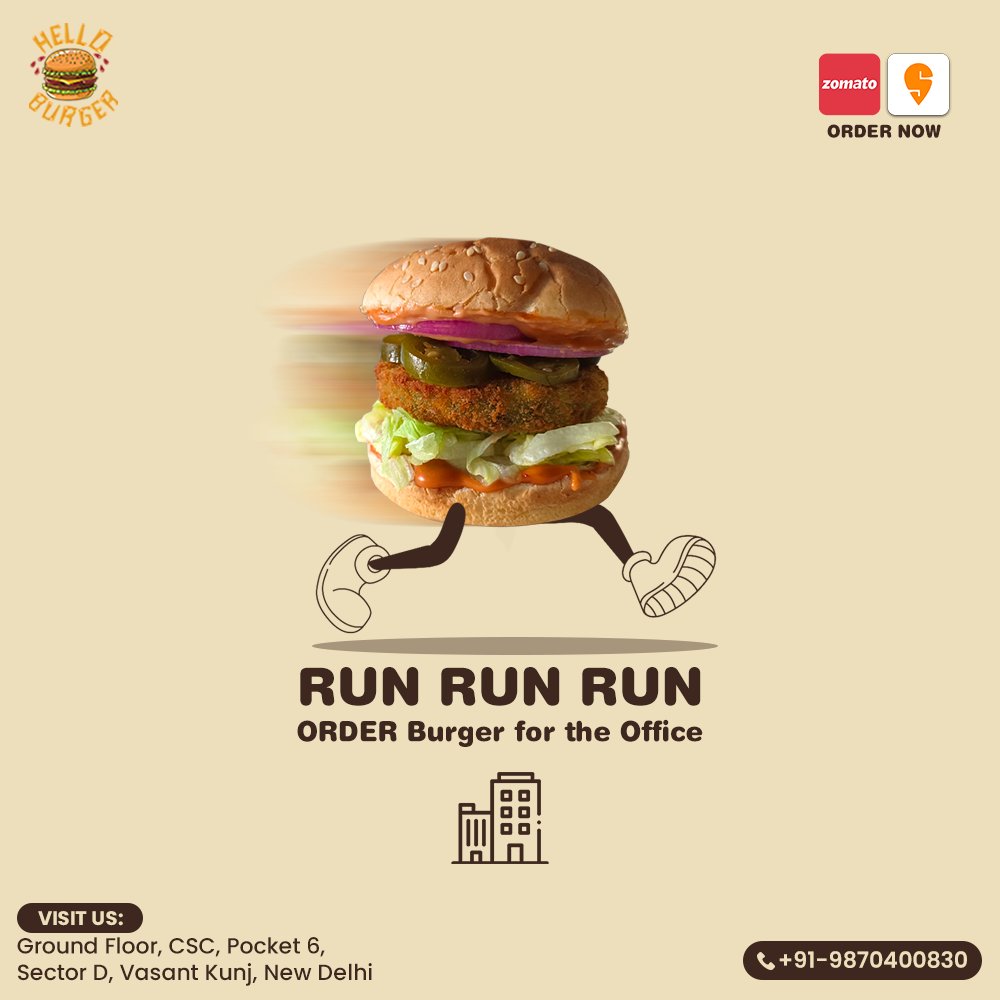 HelloBurger3's tweet photo. RUN. DRINK. EAT. REPEAT.
Grab your favourite delicacies exclusively from Hello Burger now!!😋😛

ORDER NOW
Zomato - https://t.co/XumVcLwYGW
Swiggy - https://t.co/1wux1R3LyN

#helloburger #vasantkunj #burger #morningvibes #Trending #TRENDINGNEWSTODAY https://t.co/RsmwmltWq5