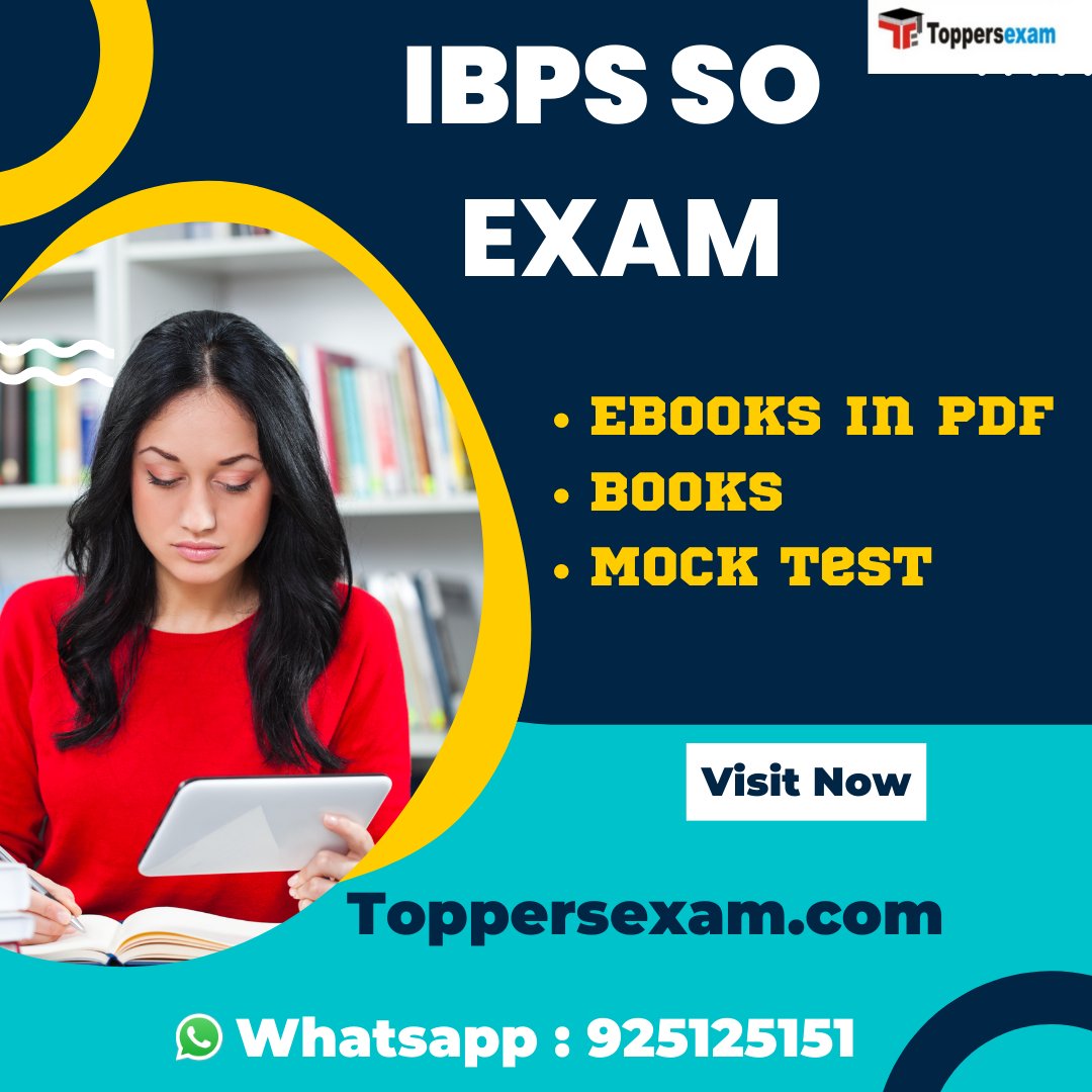 ToppersExam's tweet image. if you preparing for IBPS SO EXAM then Login toppersexam.com/BANKING-EXAMS/…

Whatsapp : 9251251251
.
follow for More : @toppers_exam
.
#ibps #ibpssoexam #ibpsmocktest #ibpsmcq #toppersexam