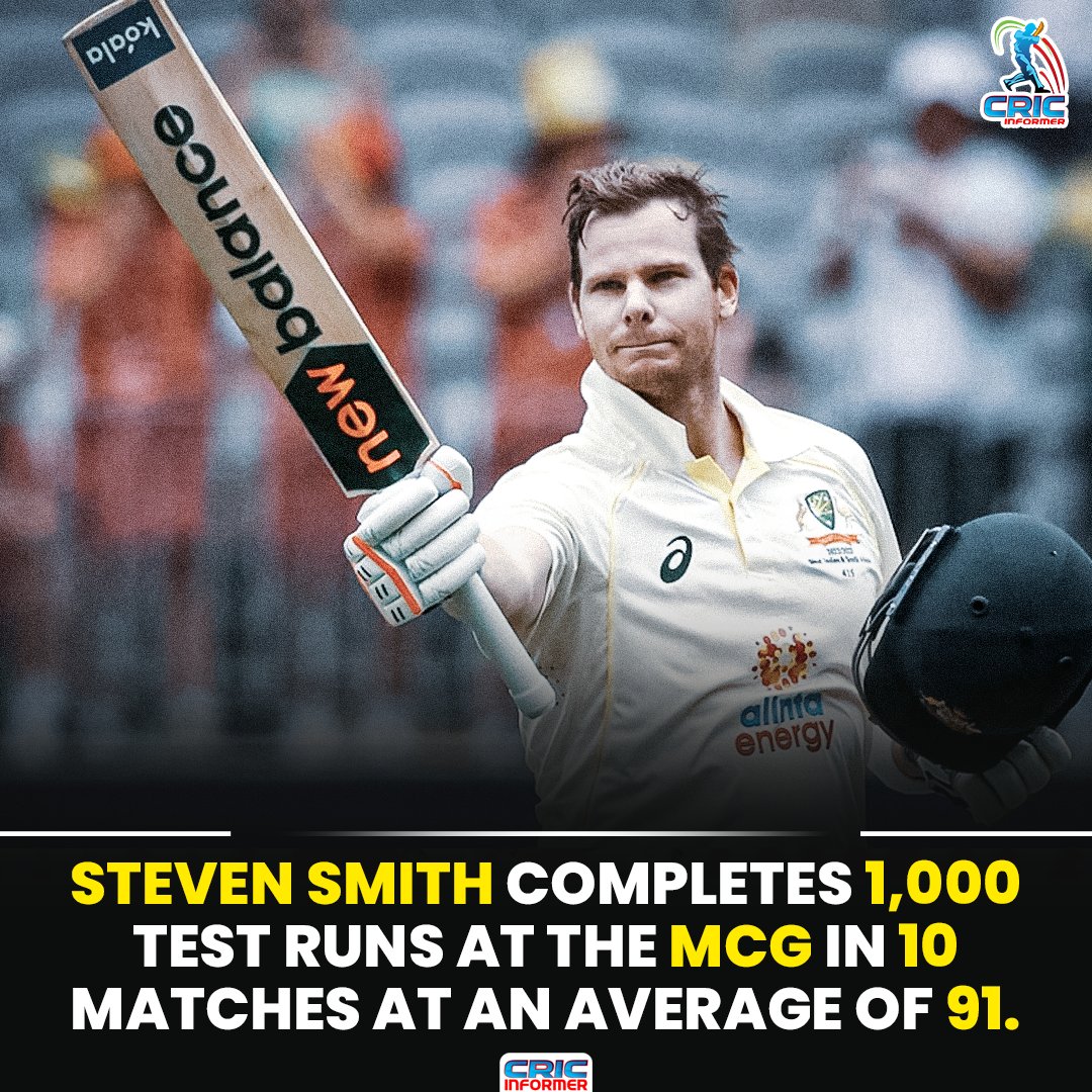 CricInformer's tweet photo. Steven smith has completed 1000 test runs at the MCG.
#SteveSmith #cricket #cricketnews #cricktupdates #Australia #cricketaustralia #AUSvsSA #SouthAfrica #NewsUpdate #news #sports https://t.co/MeLrqquPsw