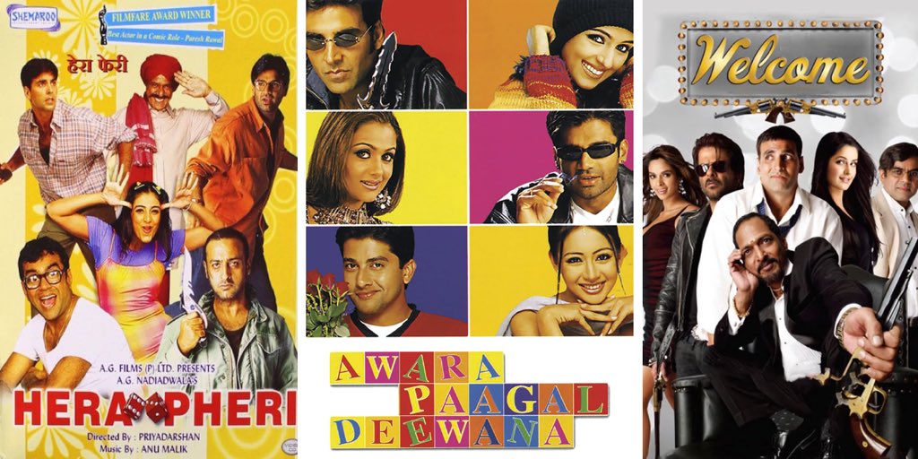 BOWorldwide's tweet photo. Rumours: Firoz Nadiadwala Locks In 35-Crore Deal For Hera Pheri, Welcome &amp; Awara Pagal Deewana!
#Welcome #AkshayKumar 

https://t.co/p5RLhD01Ls https://t.co/YzJndyaIGS