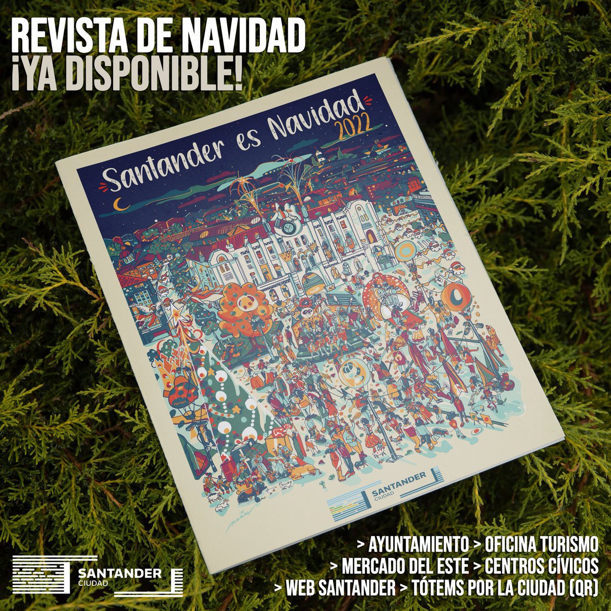 🌟#Santander es #Navidad
🗞️Os invito a tener a mano la revista que cada año editamos con toda la programación de estas fiestas. Espero que viváis unos días llenos de magia e ilusión 🎄
Disponible en sedes municipales y 📲 santander.es/sites/default/…
