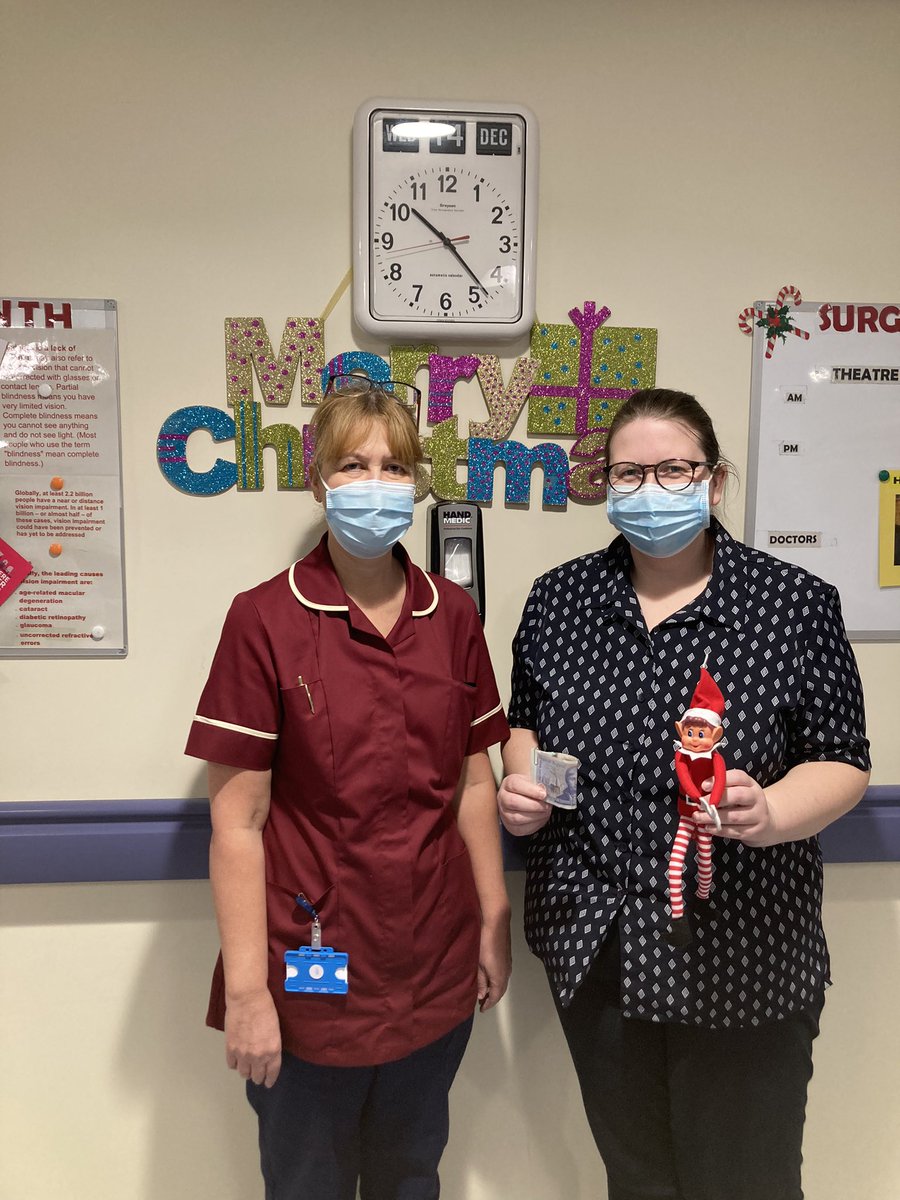 KellyMcdaid3's tweet photo. Congratulations to Bev on the Ophthalmology ward at Rochdale who won £50 for guessing the name of the elf. This was part of Planned Cares dementia awareness training #nationalelfweek #learningasateam https://t.co/ts8Cc3MpNc