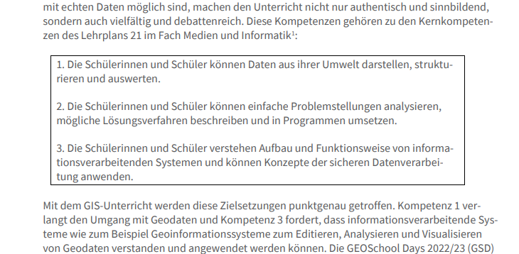 geoschoolday's tweet photo. Eine Erkenntnis und Tatsache der GEOSchool Days 2022/23: 
Wir fördern die Kernkompetenzen des Lehrplans 21 im Fach "Medien und Informatik"!

Mehr dazu im aktuellen Infoblatt @sogiosigch 
https://t.co/hqbnS6LQOm

#geoschoolday #sogi #chgisedu https://t.co/SN9rLPCbB7