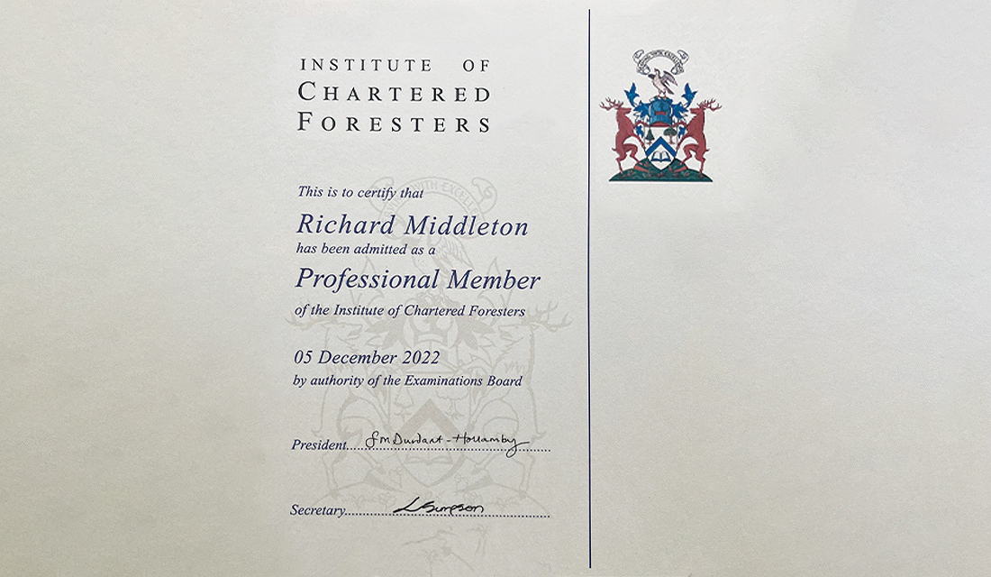 Congratulations to one of our Arboricultural Team, Rich Middleton who has just received news of his promotion to Professional Member of the Institute of Chartered Foresters following a testing application process and professional interview. 

 #success #arboriculture #achievement