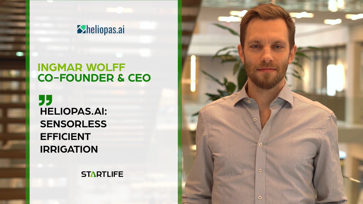 heliopasai's tweet image. In front of more than 300 investors and agricultural enthusiasts, @IngmarWolff  was able to inspire the @StartLifeNL audience about the new strategic direction of heliopas.ai. 

In a nutshell: Sensorless, efficient and automated irrigation. 

#irrigation #sensorless