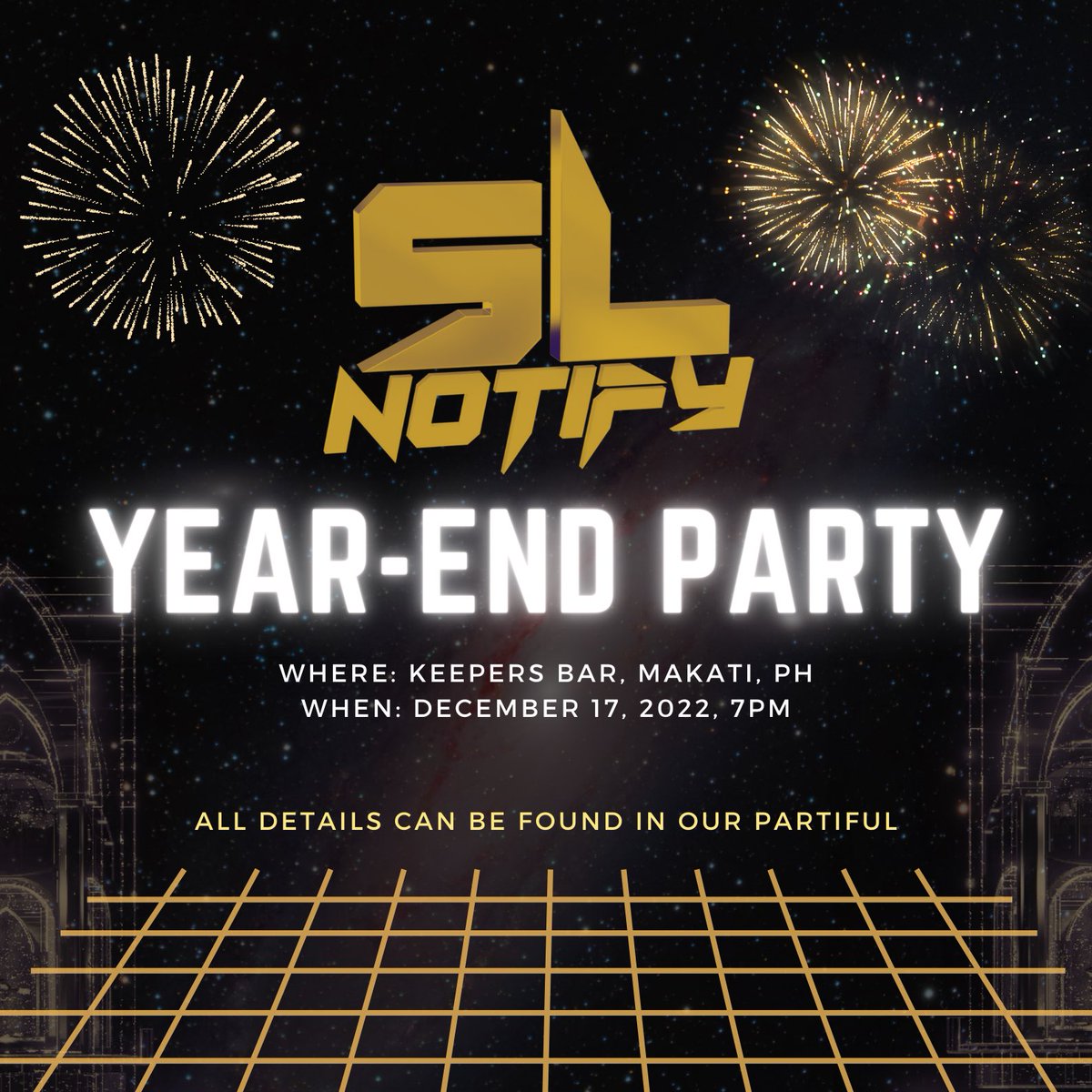 Come join us for the SL Year-end Party! 🎉

Everyone is invited - Genesis Pass holders and non-holders alike - to celebrate the end of the year on December 17th at 7 pm. See you there! 🥳

Location: <a href="/keepersbar/">keepers</a> [Makati, PH]

RSVP LINK: partiful.com/e/vaYM3V5IsxDL…
