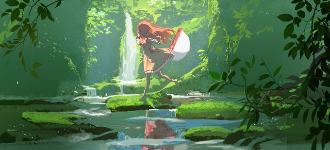 「forest waterfall」 illustration images(Latest)