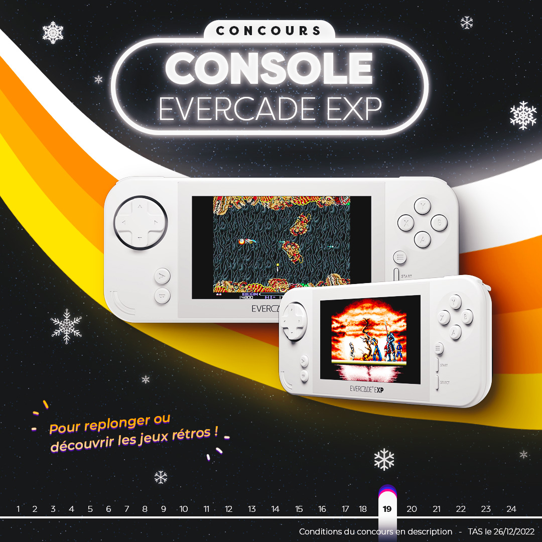 Frandroid's tweet photo. #CONCOURS JOUR 19 🎁
Gagnez une Console Evercade EXP 🎮

Pour participer :
1️⃣ Tweet #FrandroidOffreMoi + console evercade EXP
2️⃣ RT + Like 
3️⃣ Follow @Frandroid + @JustForGames_FR https://t.co/3J2jeyRJbc