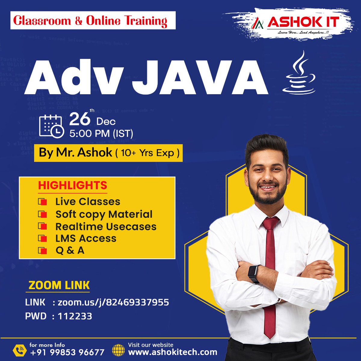 ashokitschool's tweet image. 🛑 Advanced Java🛑
✍️ Enroll Now : bit.ly/3ErmRiz
👉 Free Demo On 26th-Dec @ 5:00 PM IST
🌐 Visit : ashokitech.com
CALL NOW: +919985396677
#AdvancedCProgramming #advancedjavacourse #Advancedjavaonlinecourse #Advancedjavaonlinetraining