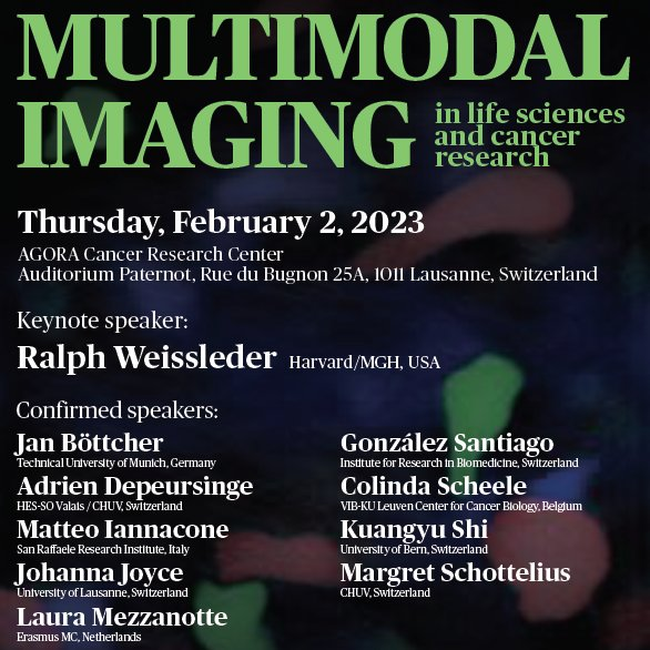 🚨Save the date🚨 Interested in cutting edge #invivo imaging technologies? Here's the impressive lineup of the Multimodal Imaging Symposium organized at the AGORA Cancer Research Center in Lausanne by the @MikaelPittet , @susan_gasser, and Alexandre Benechet @IVIF_Lausanne.