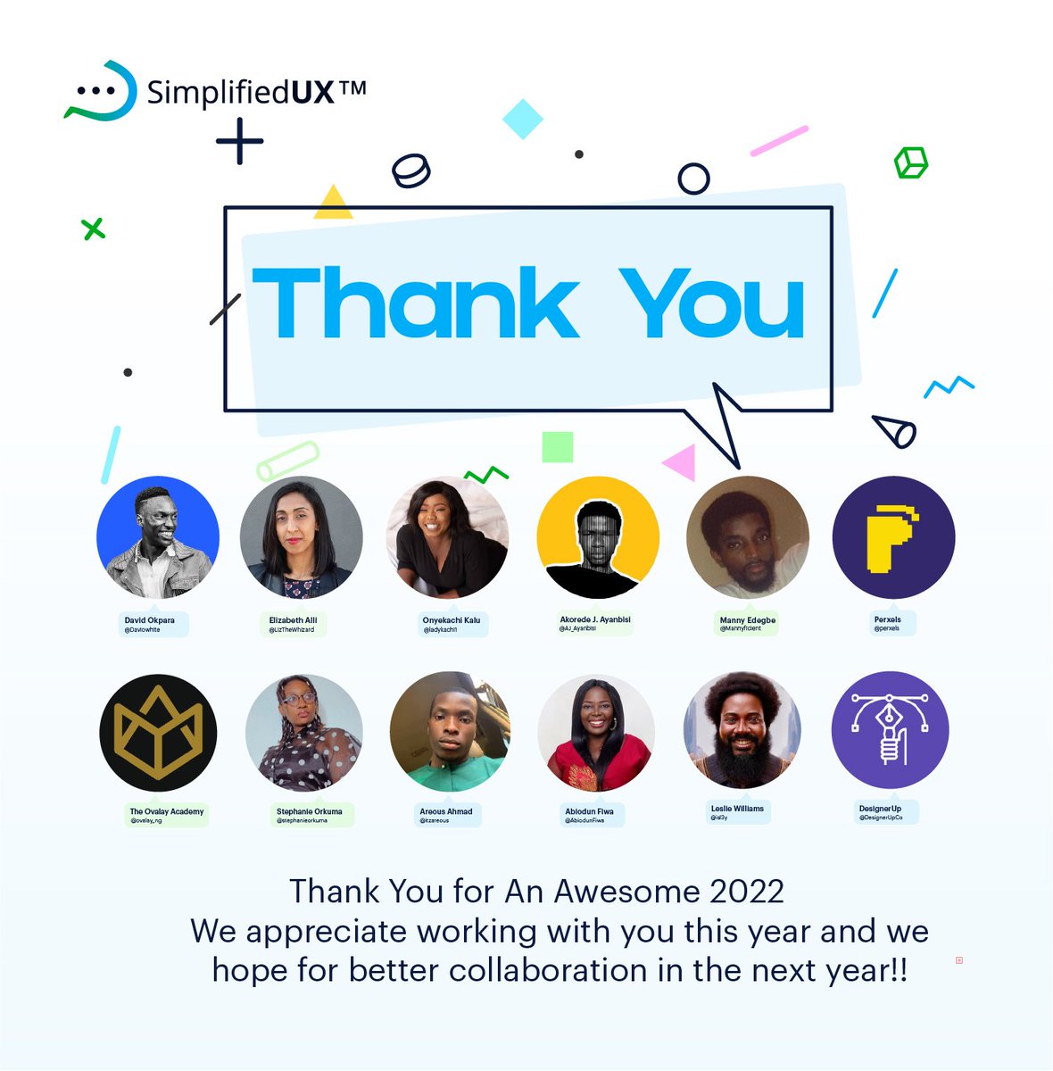 _simplifiedux's tweet image. Thank you to all of you for making 2022 great for us🤭. 
We look forward to working with you in 2023🤗

#uiux
#uiuxdesign
#simplifiedux