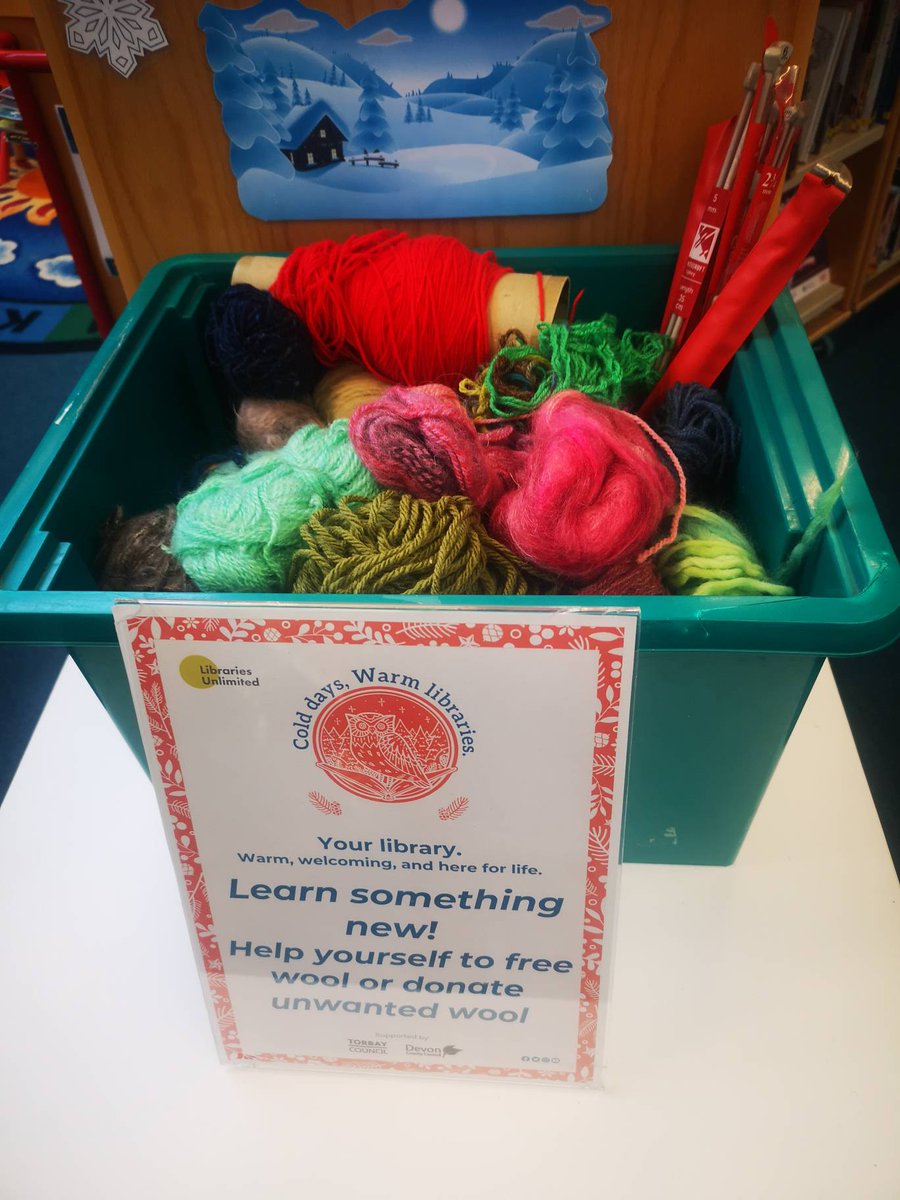 We have lots of lovely wool and some knitting needles to give away if you would like to learn a new craft over the Winter. Do grab some wool and a helpful book if you'd like to have a go! #LearnSomethingNew #LibrariesForLife