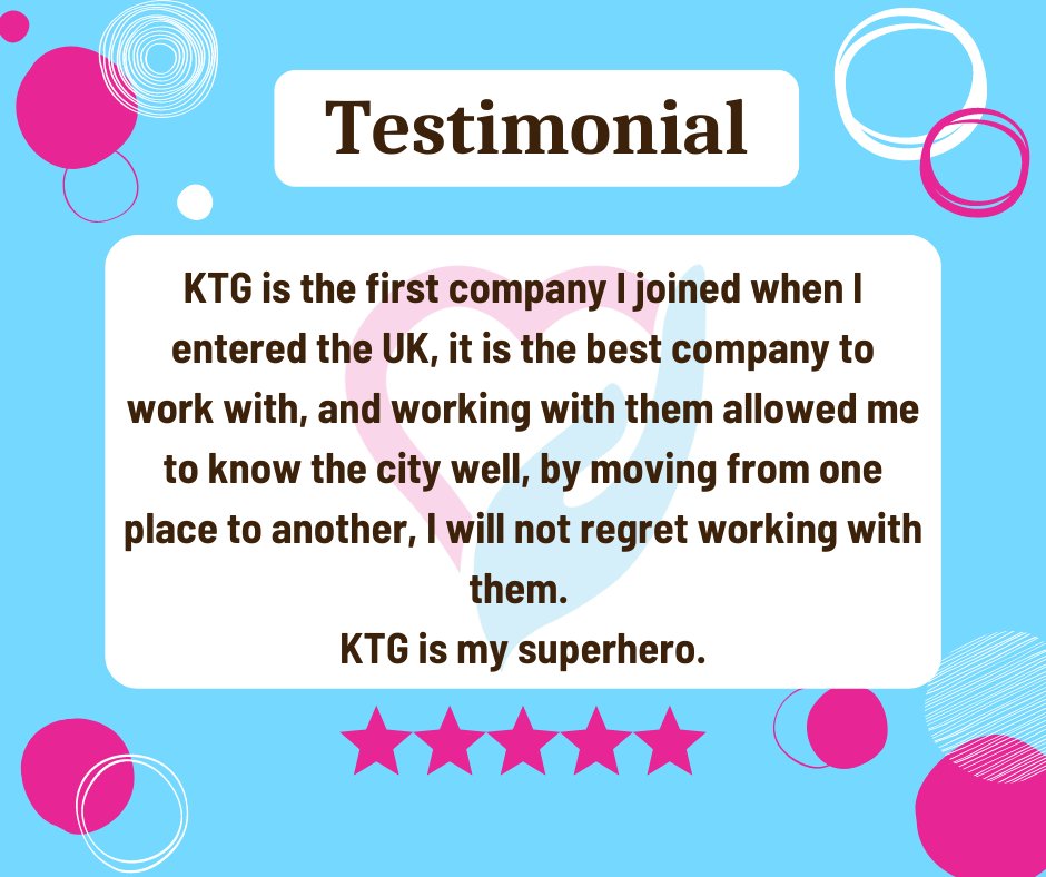 We at KTG love to hear what you have to say about us and all the services that we provide! 
Click the link below and tell us! 

ow.ly/JpMV50KB14k

#testimonials #ktg #socialcare #ktgrecruitment #reviews #carers #ktgsocialcare #homecare