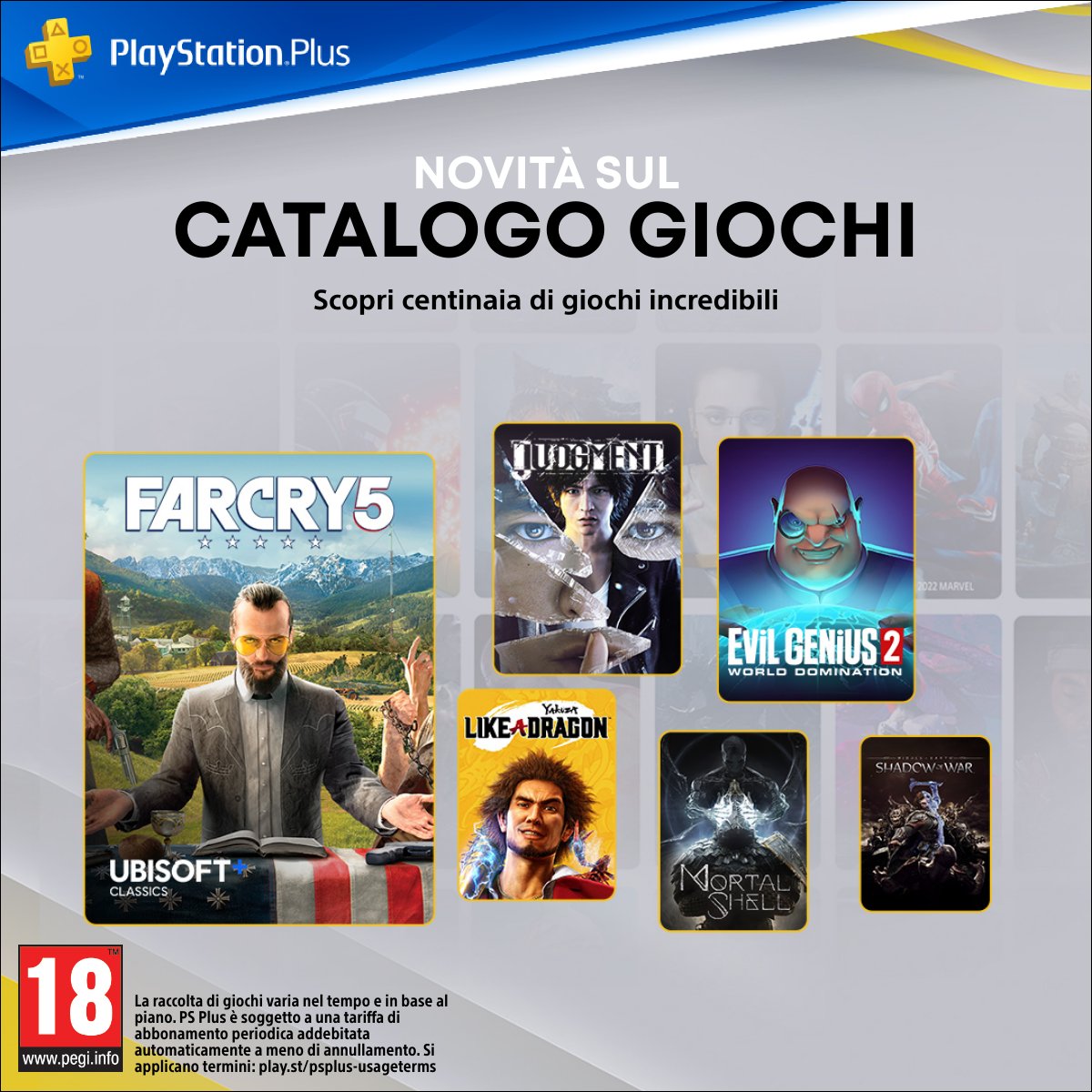 PlayStation Italia on X: Al Catalogo Giochi PlayStation Plus Extra e  Premium a partire dal 20 dicembre si aggiungono: ➕ Far Cry 5 ➕ Judgment ➕  Mortal Shell ➕ The Pedestrian e