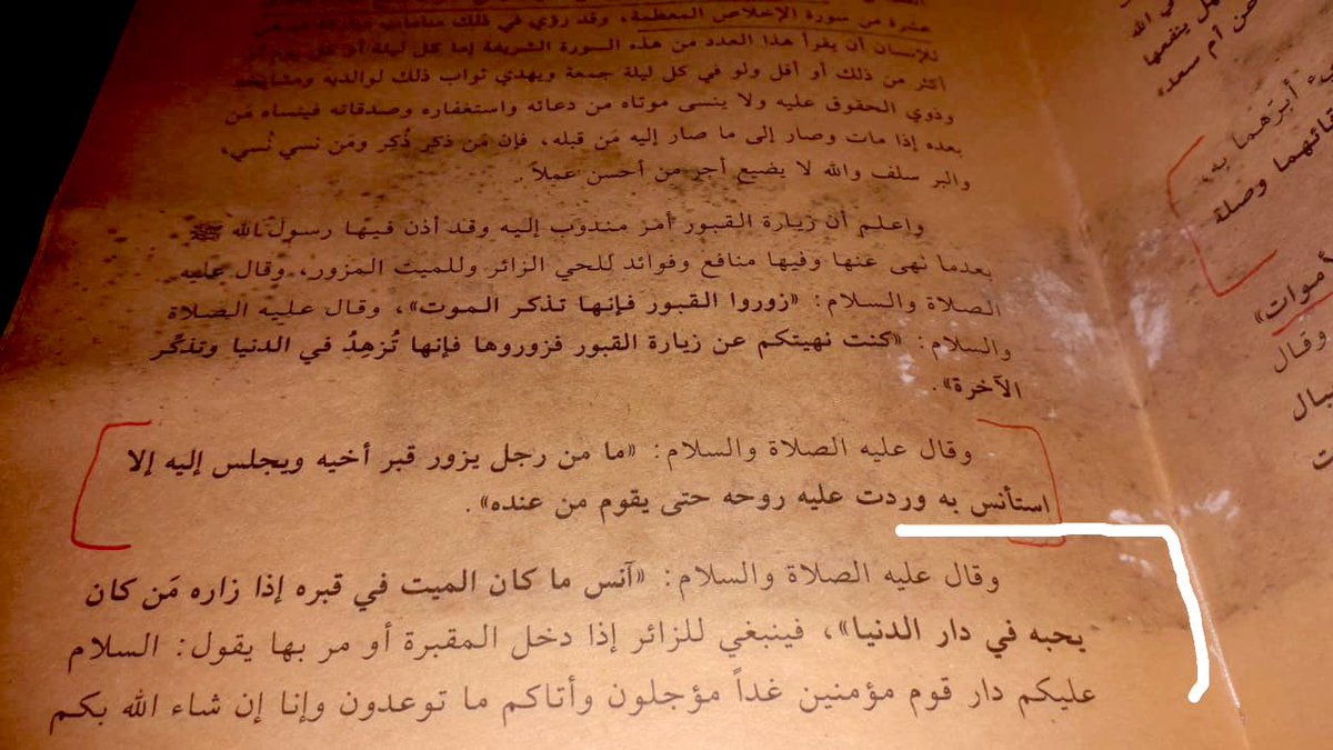 sabda Nabi ﷺ;

“yang paling menyenangkan seorang mayit dalam kuburnya adalah ketika dikunjungi seseorang yang ia cintai semasa di dunia”

سبيل الإذكار للحبيب عبد الله بن علوي الحداد