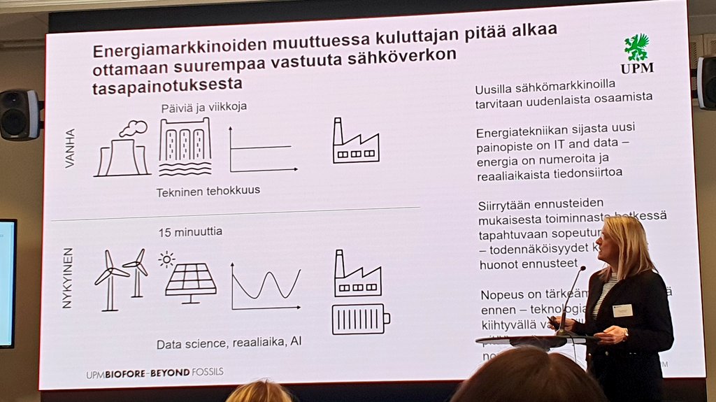 Energiamarkkina muuttuu, energiankuluttajan on otettava suurempaa vastuuta sähköverkon tasapainotuksesta. Kulutusjousto edellyttää uutta osaamista, energiatekniikan sijasta painopiste digitaalisiin ratkaisuihin. Onneksi ratkaisut on jo olemassa, <a href="/annesarkilahti/">Anne Särkilahti</a> UPM:stä kertoo.