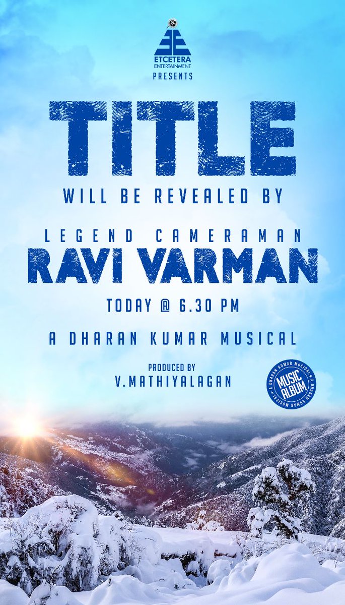WhiteHorseOffl's tweet photo. .@Etceteraenter @MathiyalaganV9 Presents @NandaPeriyasamy Directorial
@dharankumar_c Musical
@madan3 @ShritaRao Title Look wl b revealed by @dop_ravivarman today@6:30pm
@shakthi_dop @editoranthony #poppymaster
@fenon @kukarthik1 @umapathyraja @Sathish1686
@johnmediamanagr https://t.co/5yILp6P9Sg
