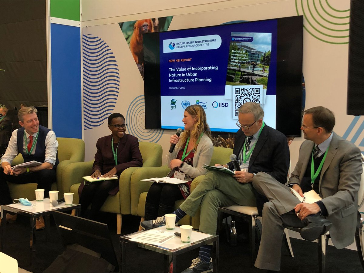 iisd_sustinfra's tweet photo. Thank you to our wonderful panelists and audience for the insightful discussion we had yesterday at #Biodiversity #COP15 on the role of #naturebasedinfrastructure for sustainable cities ๐ฑ๐๏ธ๐ณ
And thank you to @theGEF for hosting us! https://t.co/JkX0XdX59A