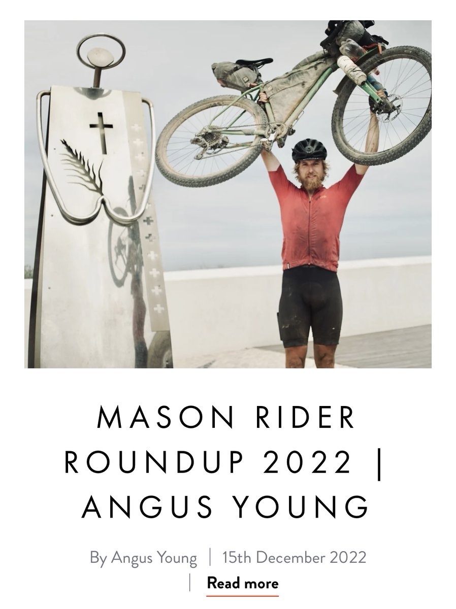 MASON_Cycles's tweet photo. What a year for MASON-rider Angus Young, with setting the FKT for the European Divide Trail, and so much more! Angus has shared the nitty-gritty and joys that come with riding, up on the blog page now>! https://t.co/mQcbmd4gZ3
#MasonISO #MasonRAW #MasonCycles https://t.co/rOFJMMk0GA