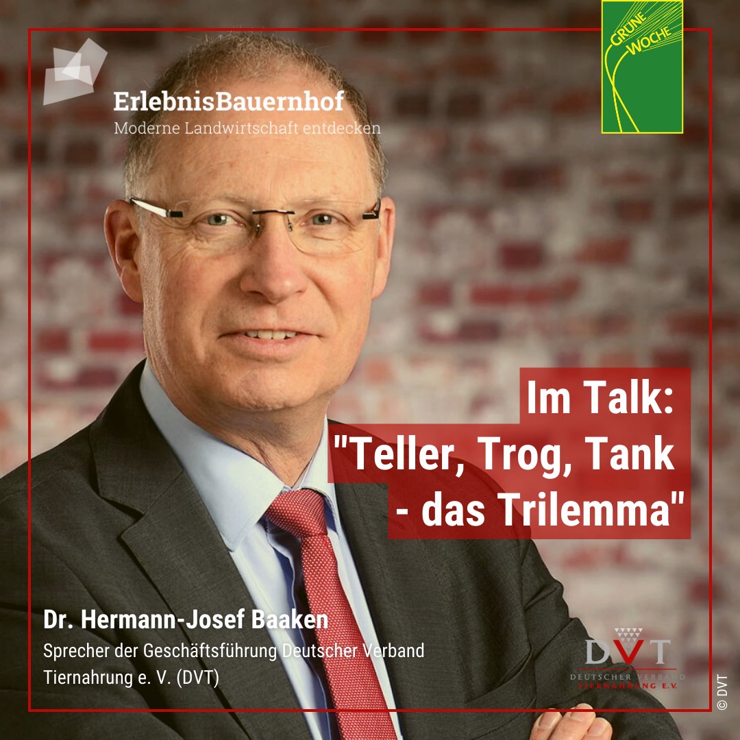 Die Moderne Landwirtschaft (@modernelw) on Twitter photo Im Talk „Teller, Trog und Tank – das Trilemma“ moderiert von Helena Felixberger spricht der <a href="/DVTVerband/">DVT Verband</a> am 23.01.2023 auf der #IGW2023 über Futtermittel als Bindeglied zw. pflanzlicher & tierischer Erzeugung und wie man so Kreisläufe schließen kann.
#IGW #ModerneLandwirtschaft Im Talk „Teller, Trog und Tank – das Trilemma“ moderiert von Helena Felixberger spricht der <a href="/DVTVerband/">DVT Verband</a> am 23.01.2023 auf der #IGW2023 über Futtermittel als Bindeglied zw. pflanzlicher & tierischer Erzeugung und wie man so Kreisläufe schließen kann.
#IGW #ModerneLandwirtschaft