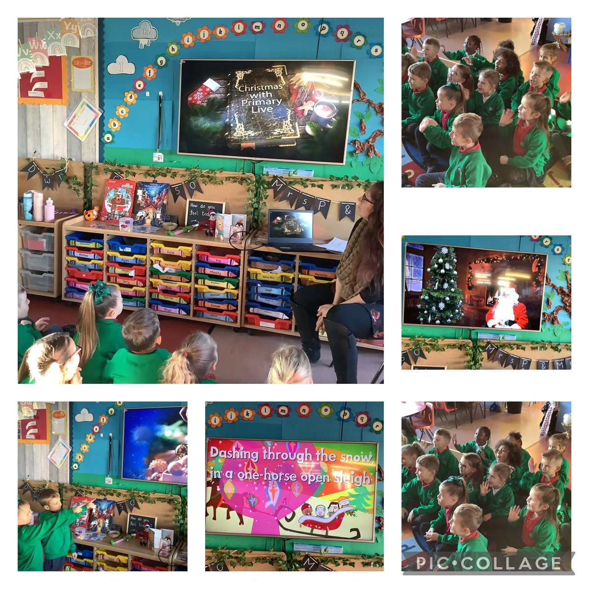 SJLCARDIFF's tweet photo. What an exciting morning in Year 1. We listened to a story from a very special guest… Father Christmas 🎅! He rang us all the way from the North Pole ⛄️ ❄️ #santaliveread #primarylive @primaryliveuk https://t.co/ykOY9tMbaX
