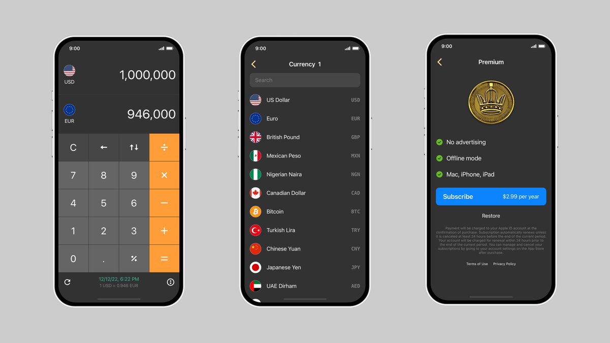 🎂 Currency converter 3.0 for iOS released.

apps.apple.com/app/id14573095…

✓ Add ability to set own rates
✓ Add "Swap all" button
✓ Add [%] button
✓ Add Uzbek language
✓ Add Georgian language
✓ Add more menu ( : )
✓Add animation for keyboard buttons