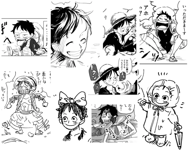 よっしゃ!!!かわいく描くぞ!!!!つって描いたルフィ 