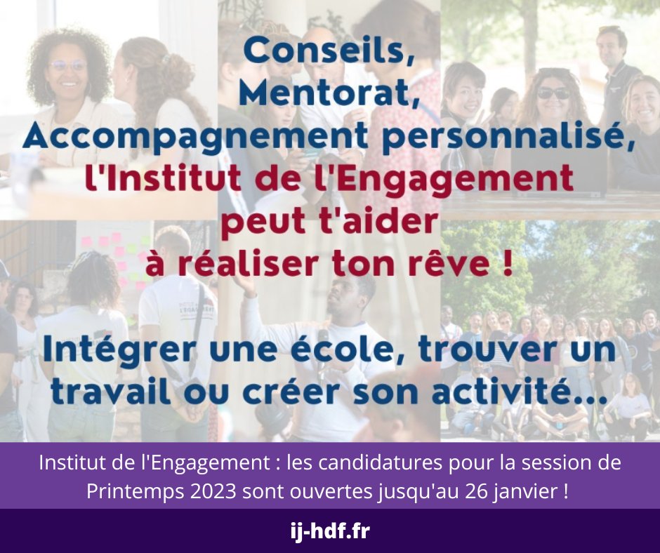 ▶ Vous êtes engagé dans un #volontariat ou un #bénévolat❓ 
Vous souhaitez reprendre des études, trouver un emploi ou créer votre activité❓
👉Devenez lauréat de l'Institut de l'#engagement  &amp; candidatez avant le 2️⃣6️⃣ janv sur▶️ candidat.engagement.fr

▶️ij-hdf.fr/actualite/391/…