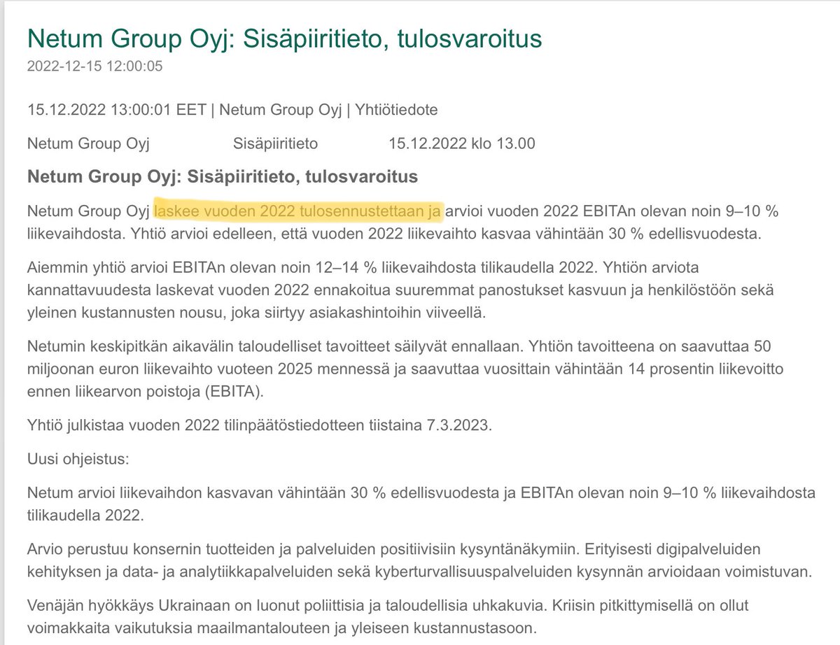zijoittaja's tweet image. Sinäkin Netuseni…#Netum ja tulos⚠️. Tais olla niitä harvoja äskettäin listautuneita, joiden 📉 oli vielä IPO-hinnan yläpuolella. En tiedä, onko enää…