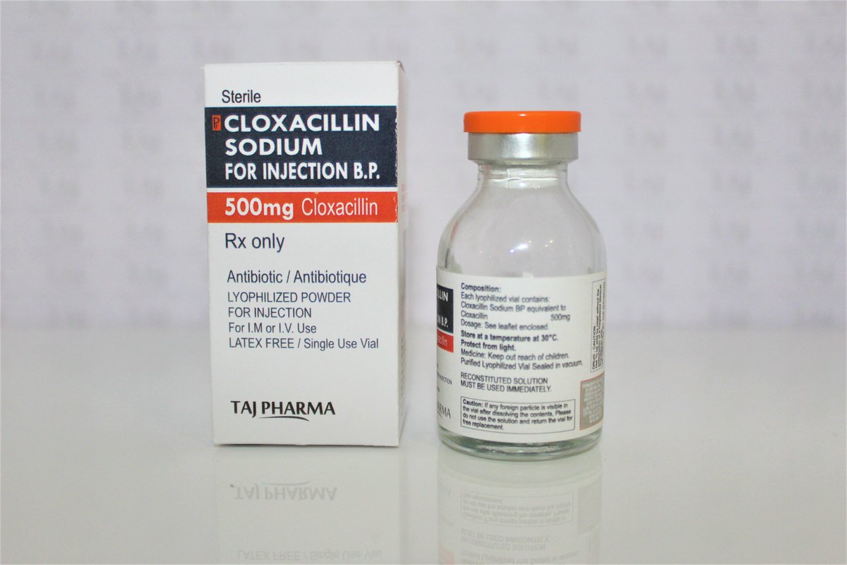 TAJPHARMACEUTI1's tweet photo. #Cloxacillin sodium for #Injection 500 mg is #used to treat a wide variety of #bacterial #infections. This medication is a type of #penicillin #antibiotic. It works by stopping the growth of bacteria.#
#tajpharma #Genericdrug #Manufacturer #Expoter https://t.co/J3ZpX9XAux